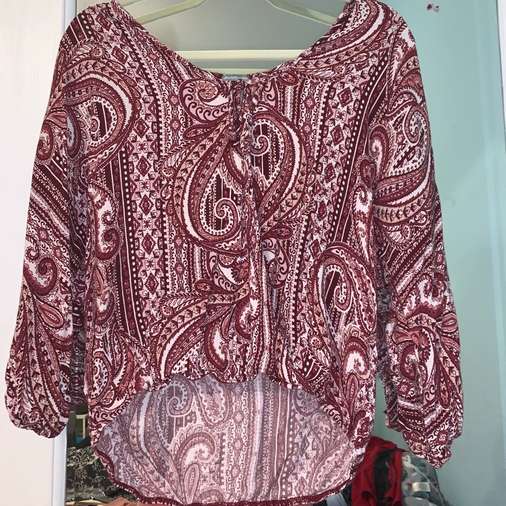 Paisley pattern long sleeve top